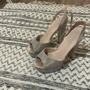 rhinestone prom heels